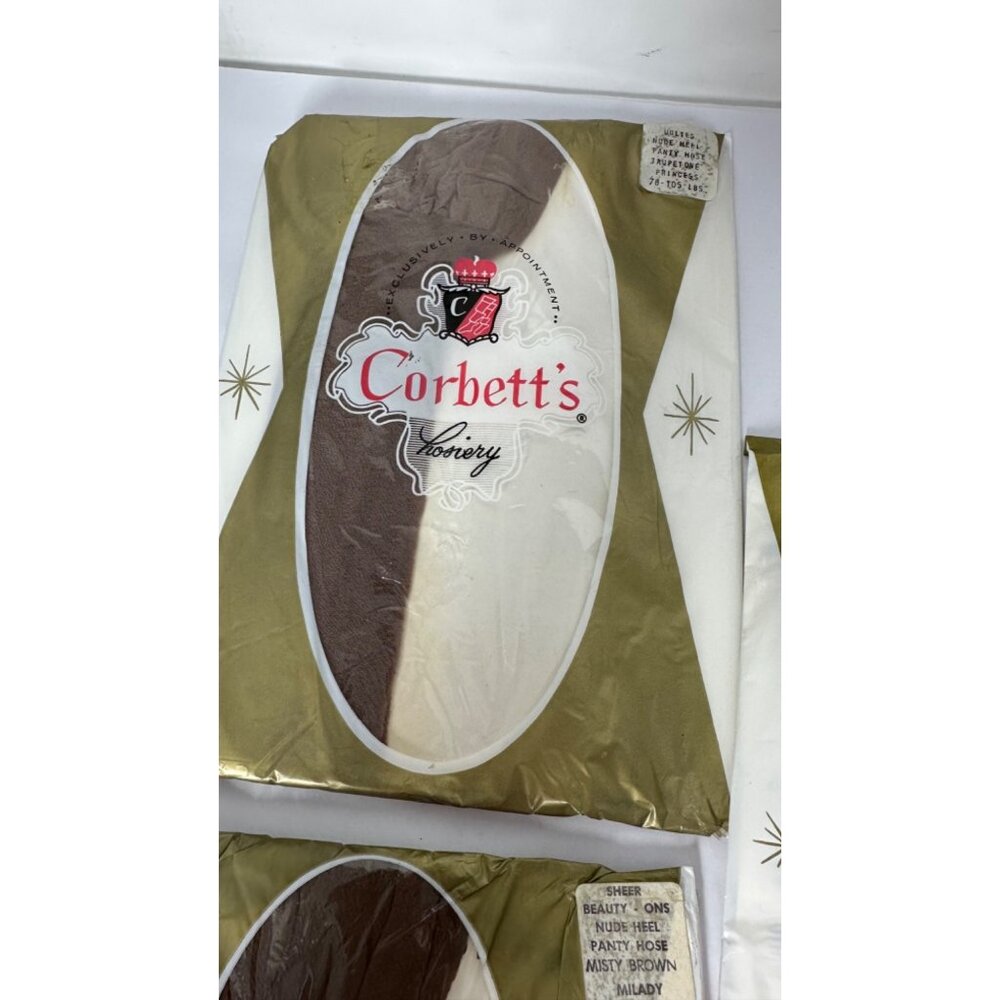 Corbetts Lot of 4 Vintage Hosiery Women Pantyhose Nude Heel Brown Taupetone - Picture 9 of 10